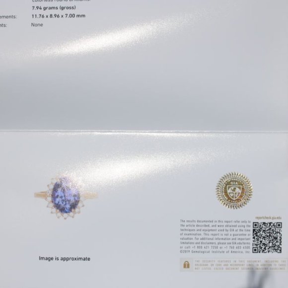 GIA Tanzanite 5.39ct Diamonds Solid 22K Gold Ring - Picture 8 of 10
